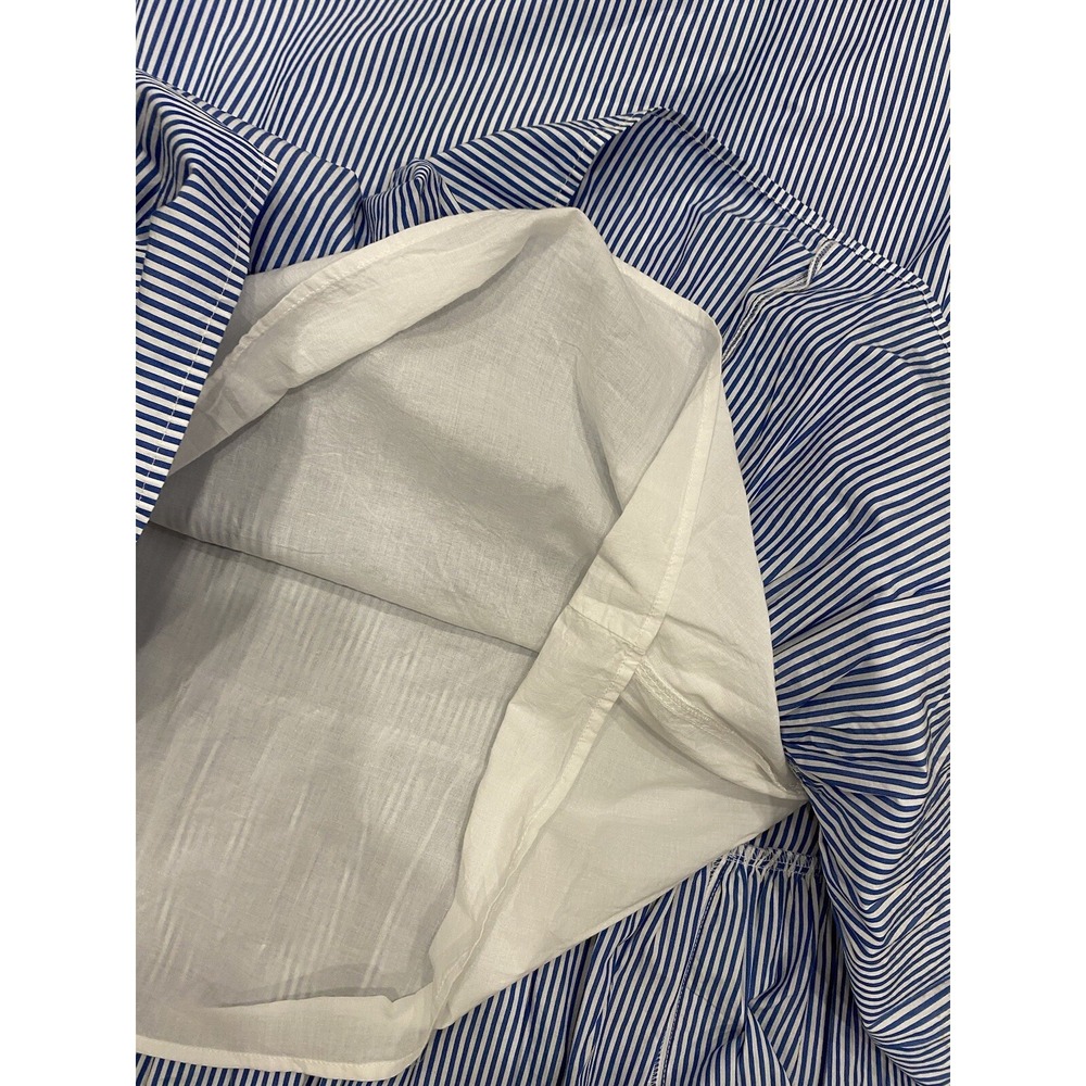 J.Crew Leda Embroidered Blue White Stripe Popover A-Line Dress Size L New NWT - Picture 8 of 9